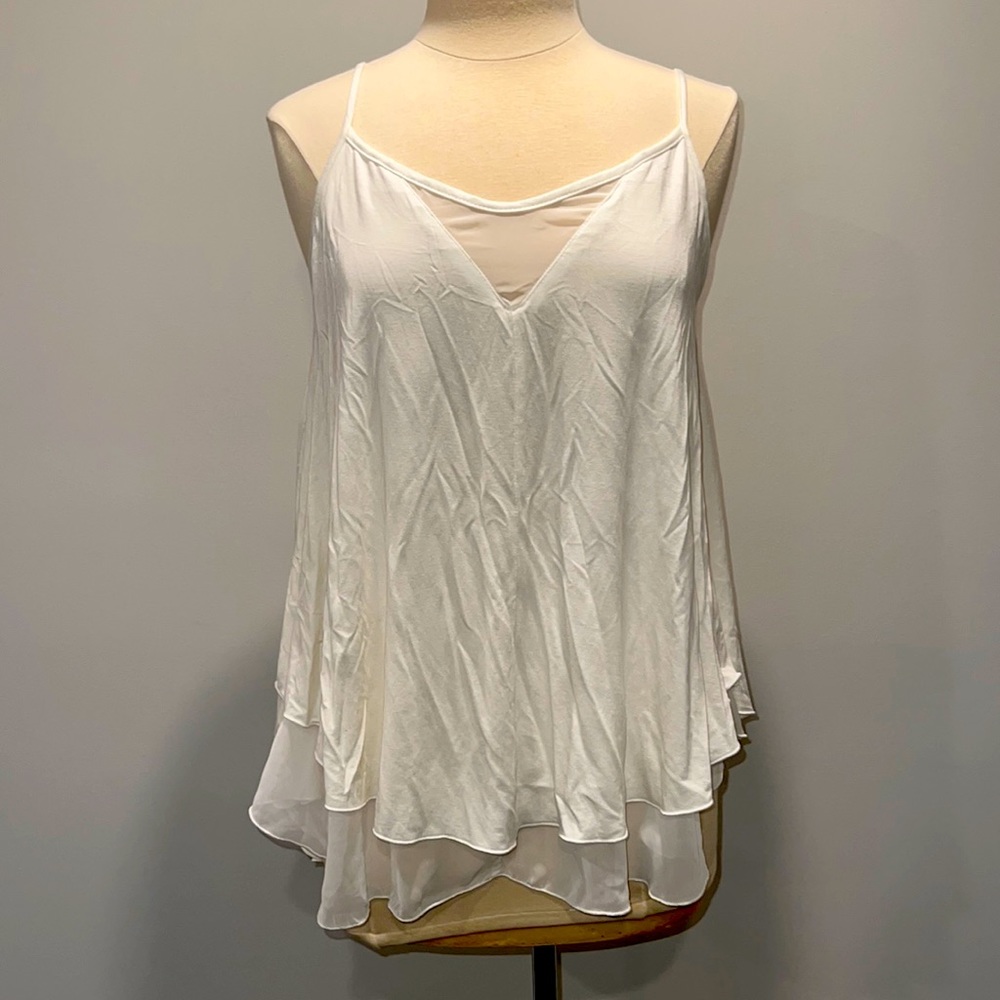 NWOT Flowy tank top with spaghetti straps, size Large